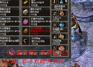 《热血传奇》安卓版初入沙城,新手攻略大揭秘 《热血传奇》安卓版初入沙城,新手攻略大揭秘