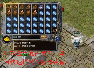 1.76金币复古传奇:如何快速提升等级和装备? 1.76金币复古传奇:如何快速提升等级和装备?
